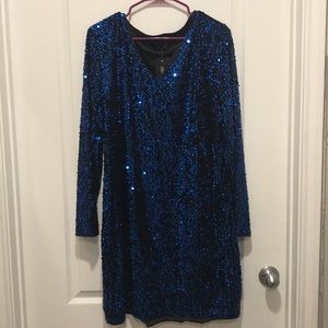 Blue Sequin Cocktail Dress 22W